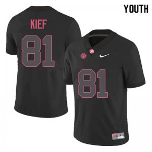 NCAA Youth Alabama Crimson Tide #81 Derek Kief Stitched College Nike Authentic Black Football Jersey NO17C26MG